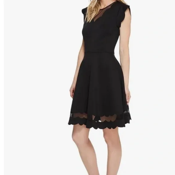 Ted Baker London Mesh Paneled Scallop Dress - Picture 2 of 9